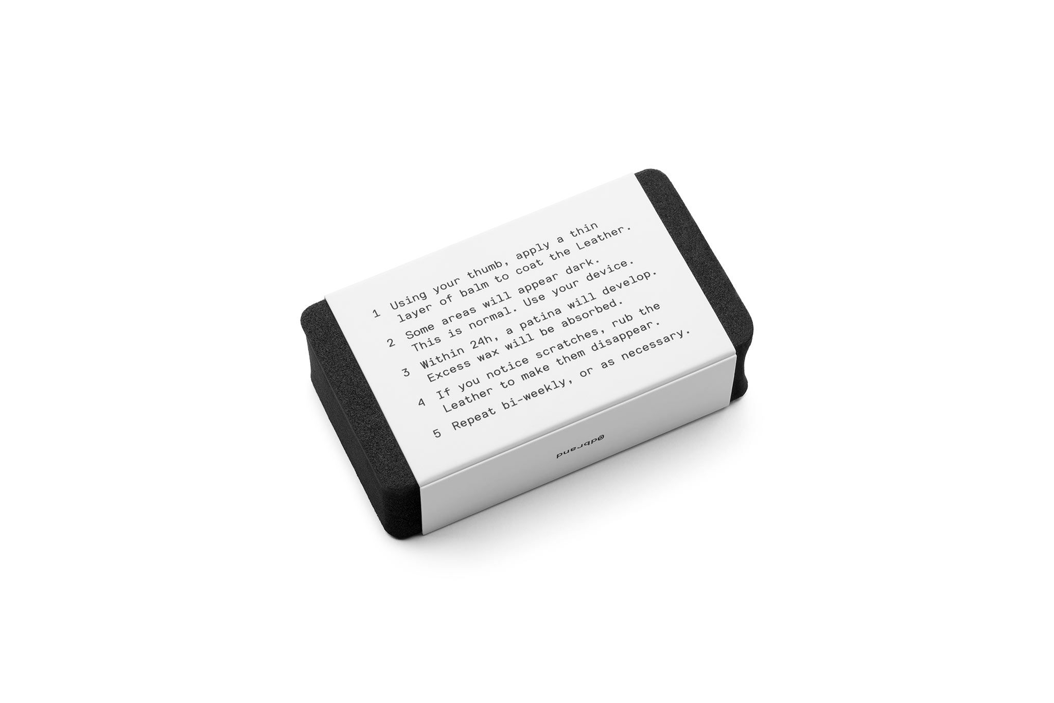 Leather balm exterior packaging
