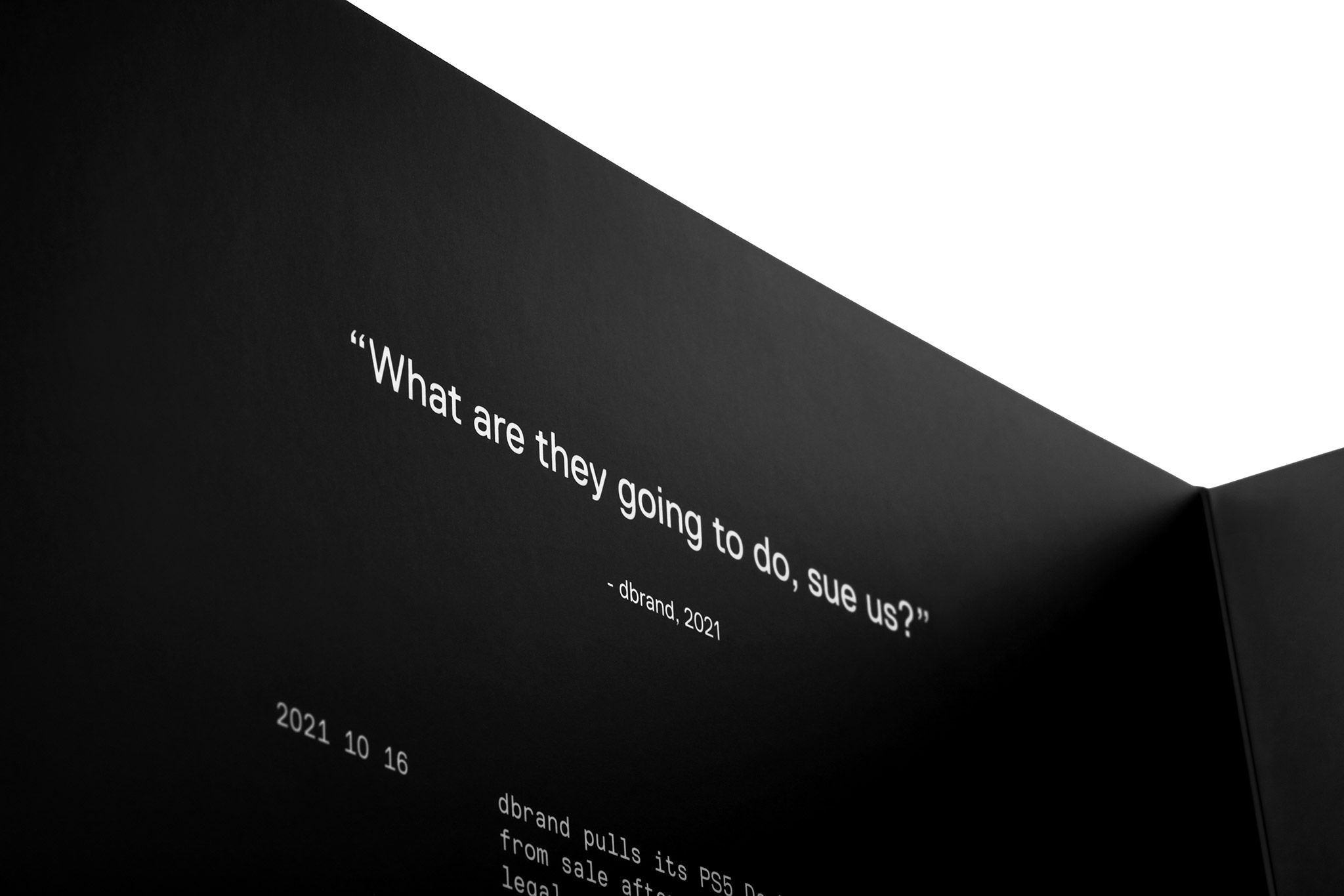Close-up of dbrand Manifesto's page contents