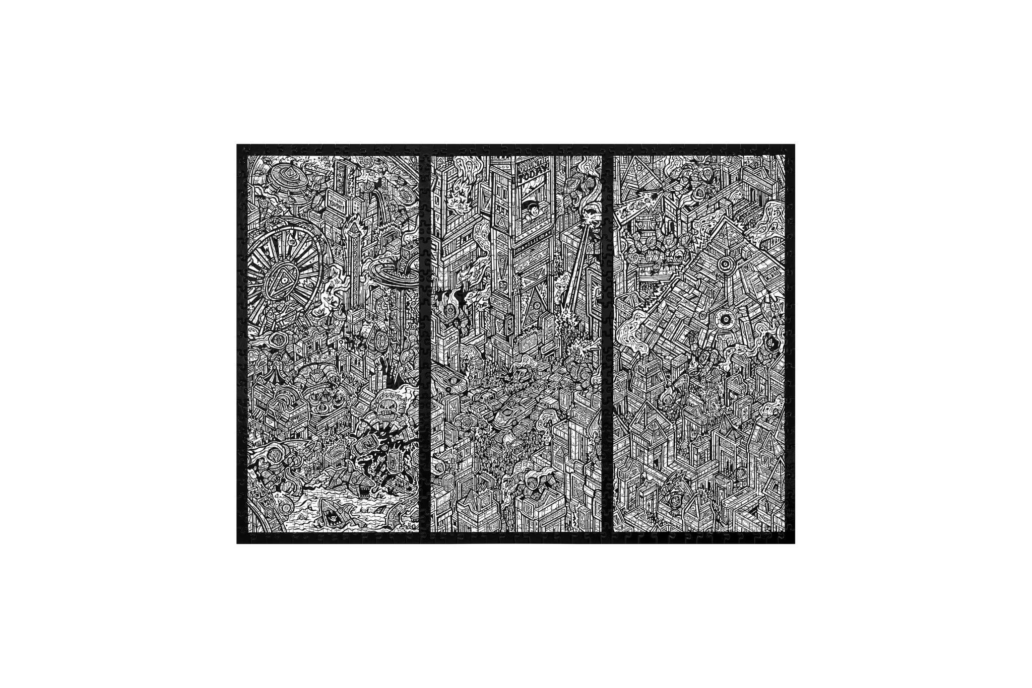 Robot City jigsaw puzzle, fully assembled