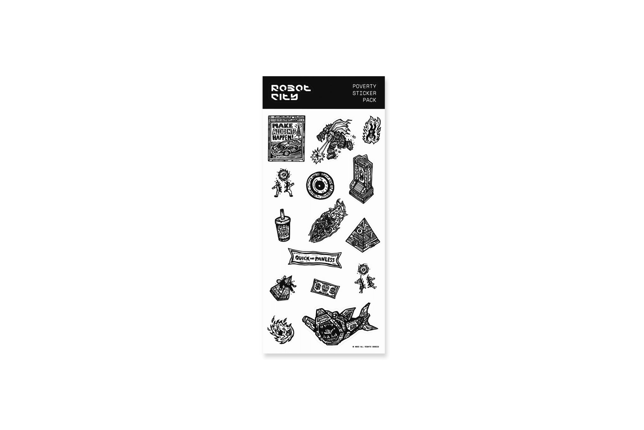 Robot City Poverty Sticker Pack